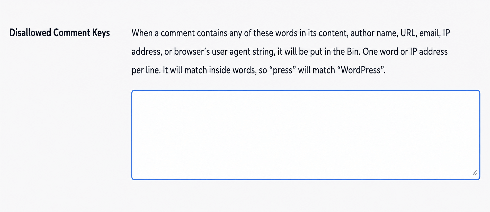Disallowed for wordpress