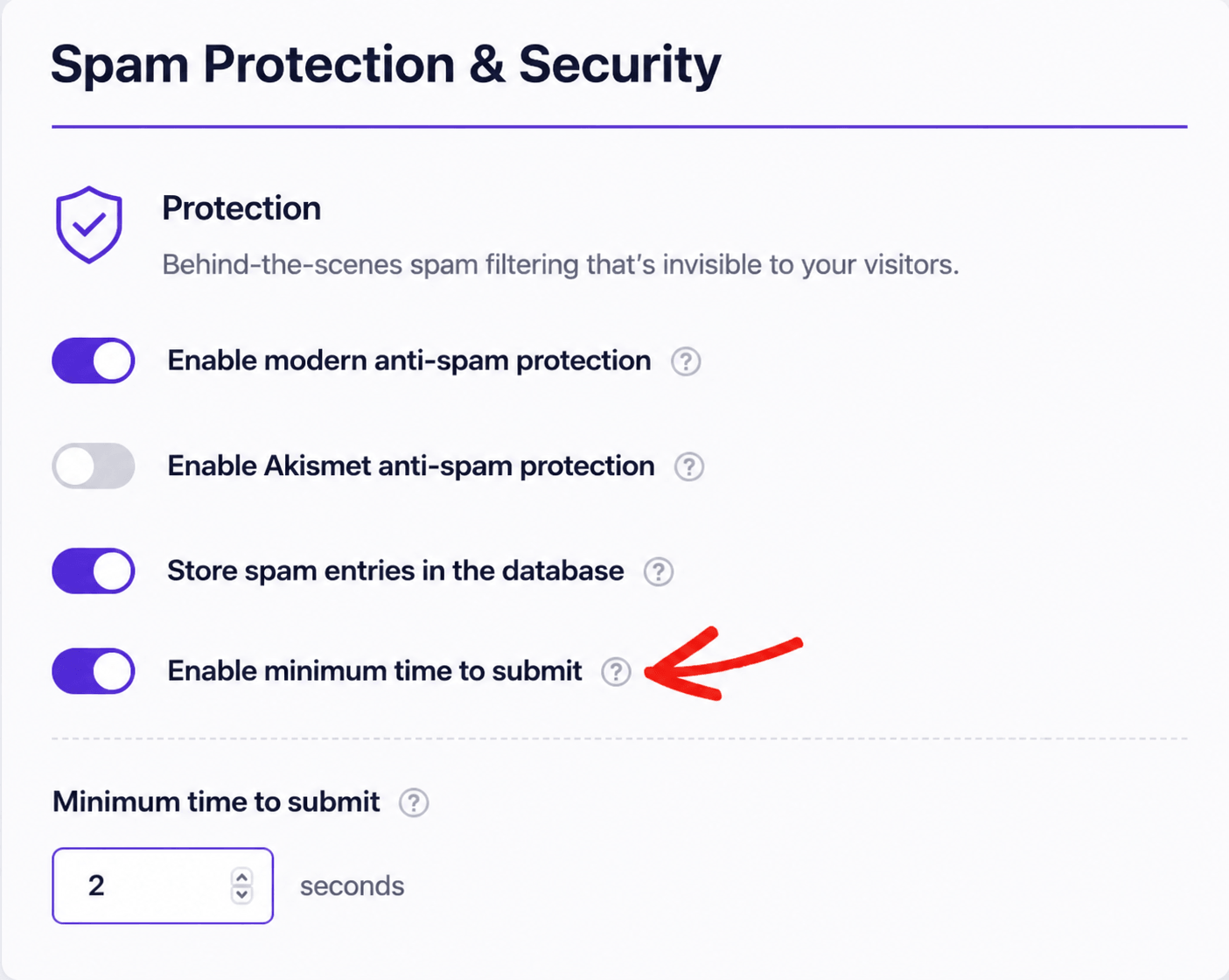Spam protection security