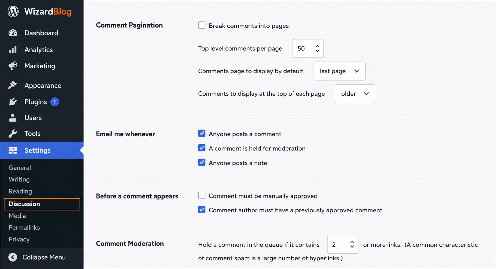 WordPress Dashboard